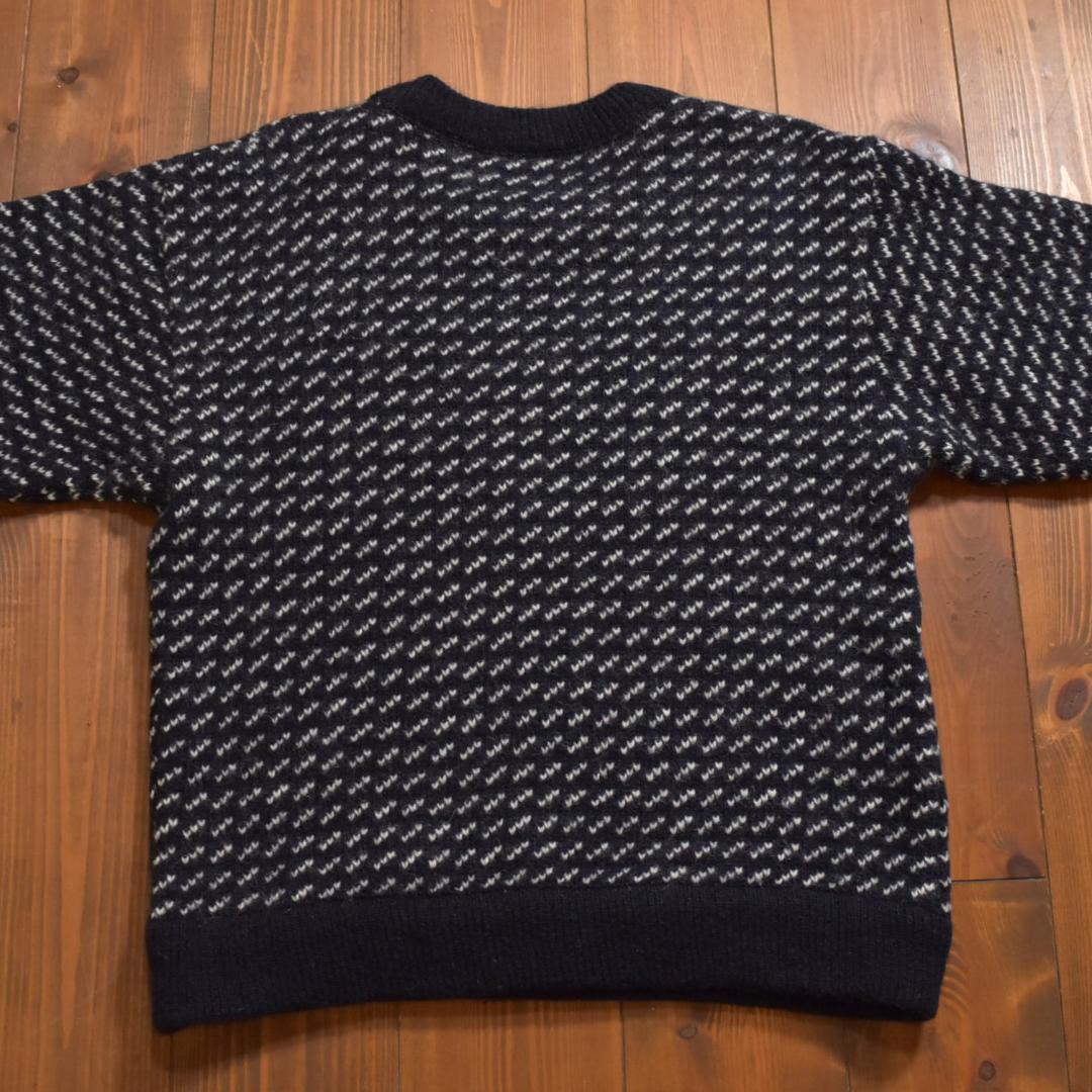 L.L.Bean バーズアイニットセーター クルーネック ネイビー ホワイト