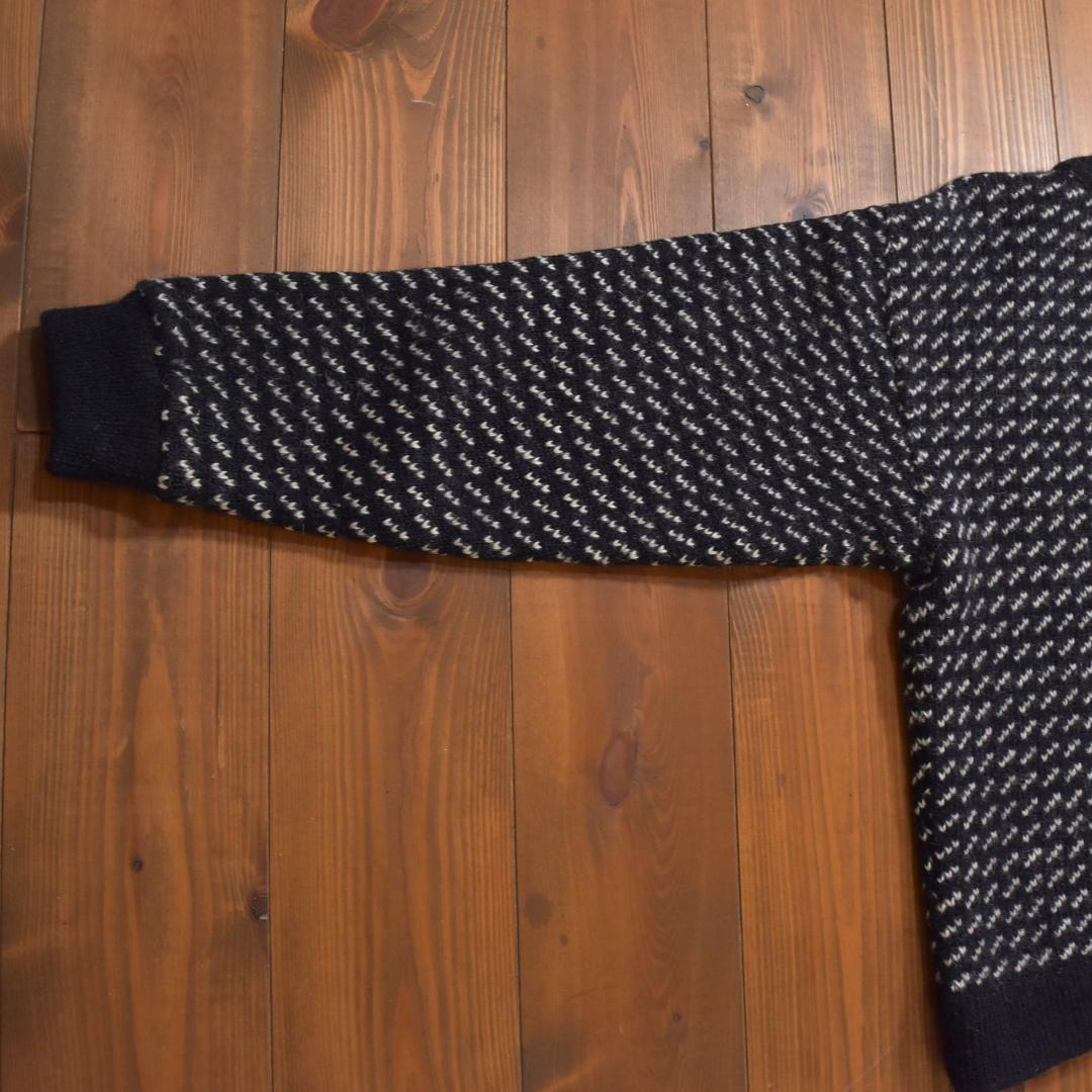 L.L.Bean バーズアイニットセーター クルーネック ネイビー ホワイト