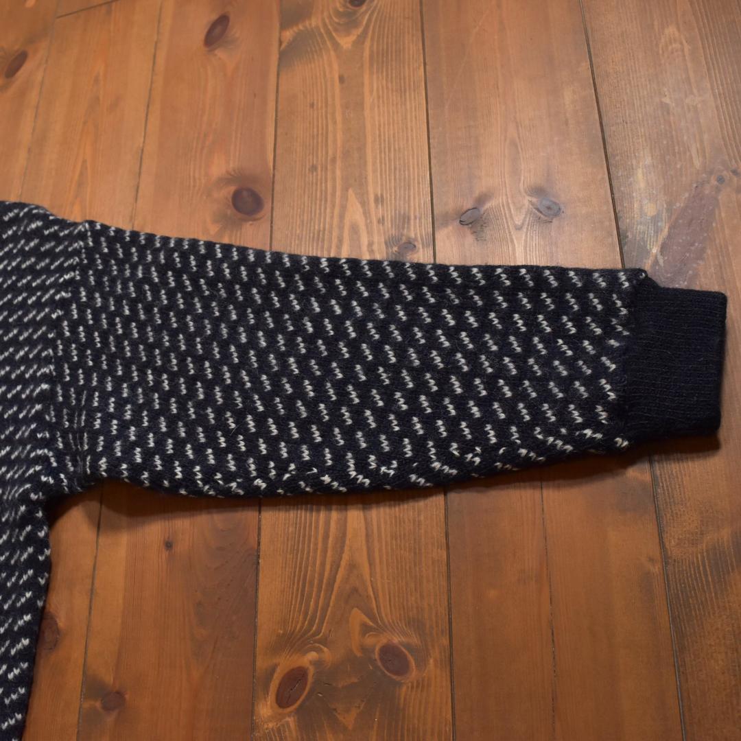 L.L.Bean バーズアイニットセーター クルーネック ネイビー ホワイト