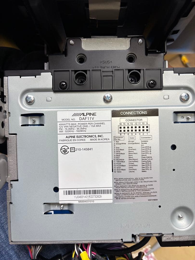 ALPINE 11型 ディスプレイオーディオ DAF11V
