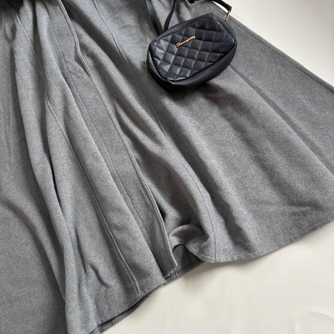 ◆美品◆ナノユニバース◆3.4万◆ポンチョウールコート◆グレー◆フード◆フリー