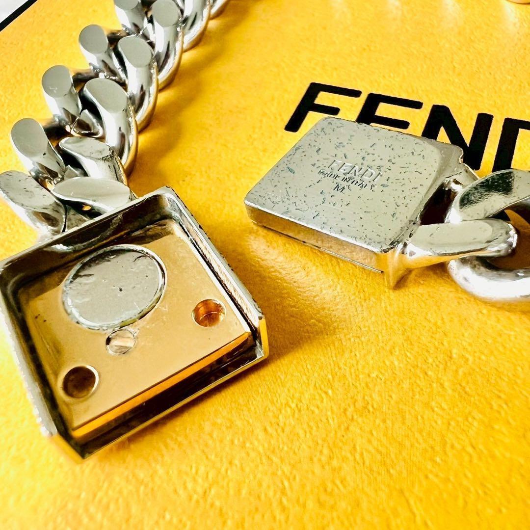✨フェンディ　FFブレスレット　ゴールド　喜平チェーン　パラジウム