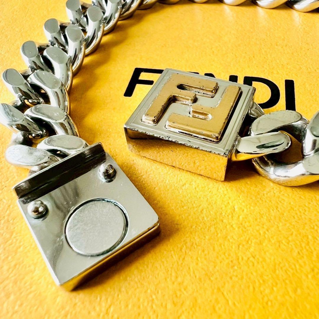 ✨フェンディ　FFブレスレット　ゴールド　喜平チェーン　パラジウム