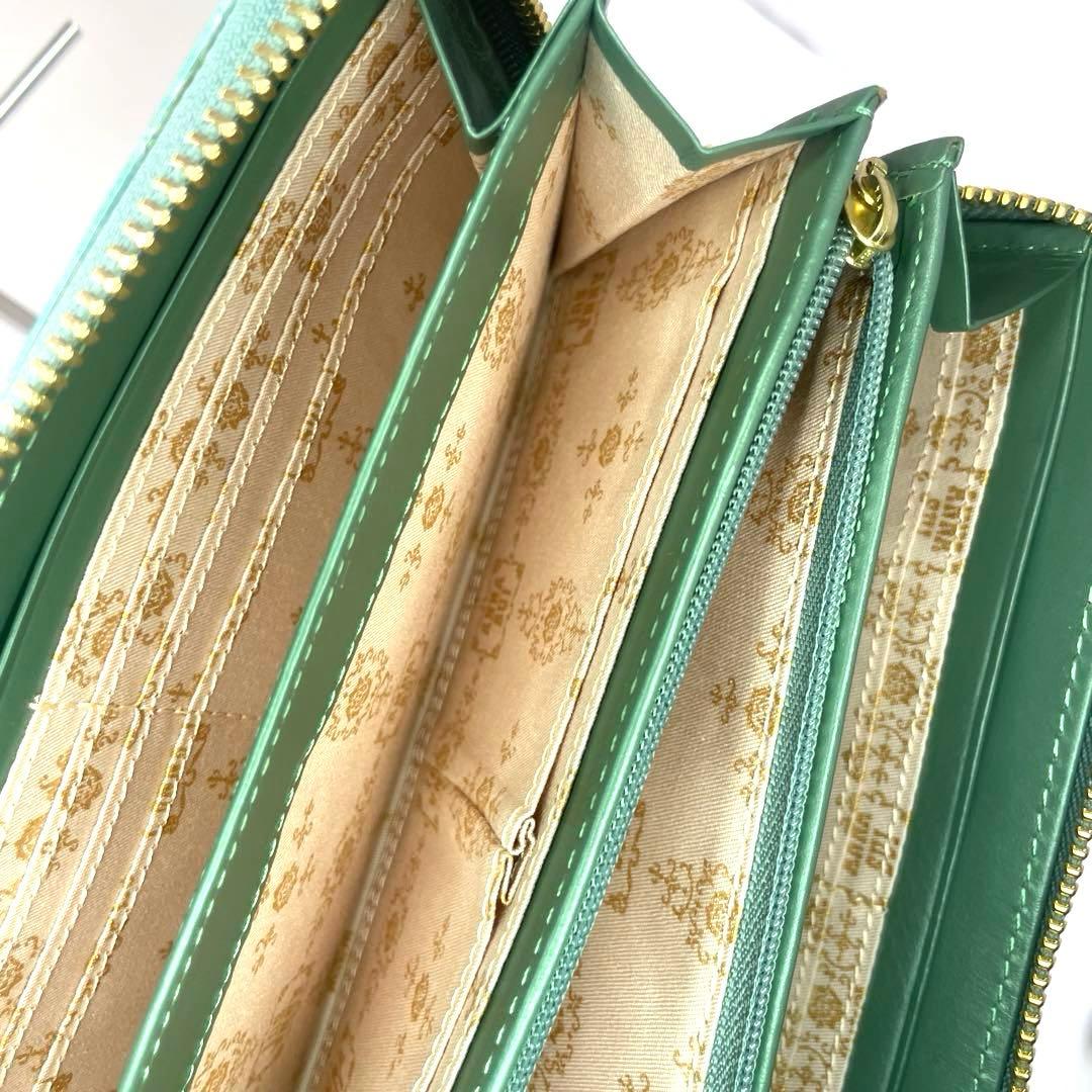 ANNA SUI　長財布　グリーン　ブルー　エナメル 　アナスイ