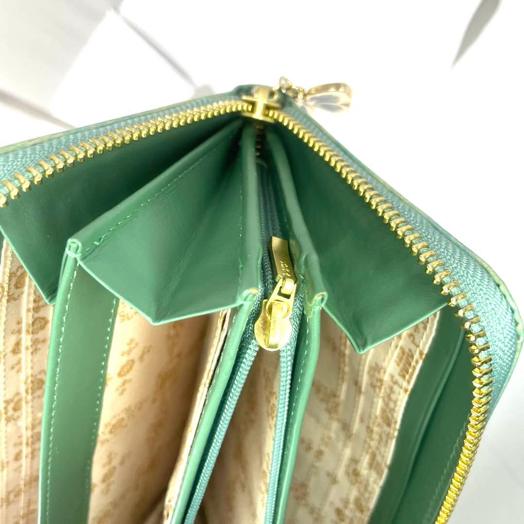 ANNA SUI　長財布　グリーン　ブルー　エナメル 　アナスイ