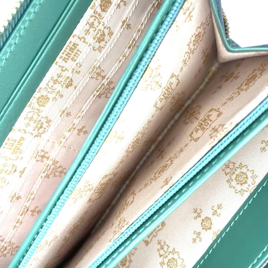 ANNA SUI　長財布　グリーン　ブルー　エナメル 　アナスイ