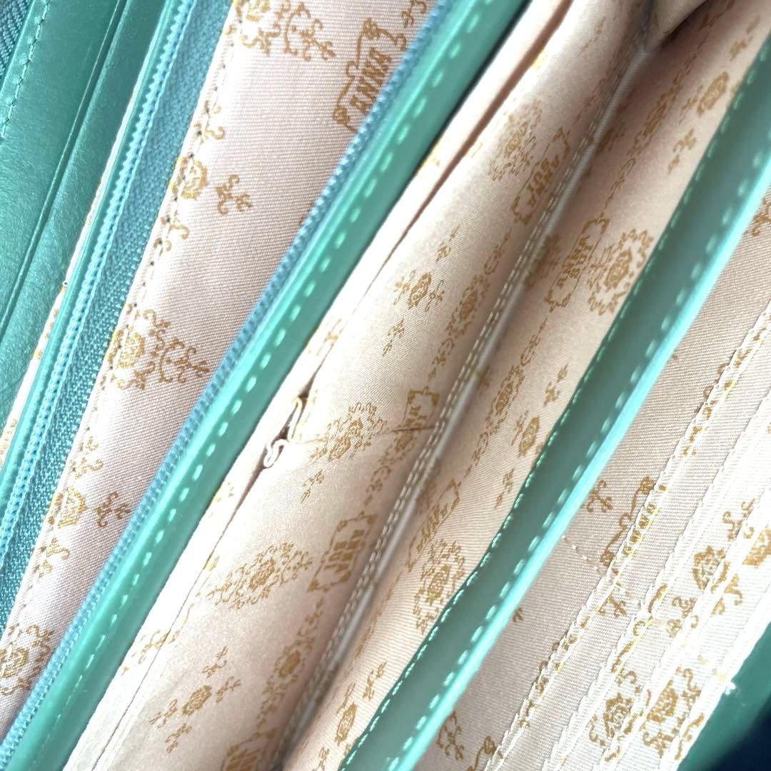 ANNA SUI　長財布　グリーン　ブルー　エナメル 　アナスイ
