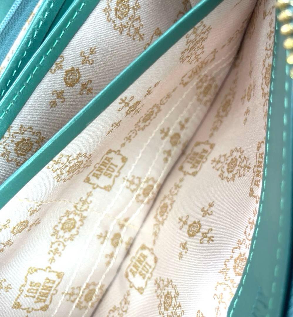 ANNA SUI　長財布　グリーン　ブルー　エナメル 　アナスイ