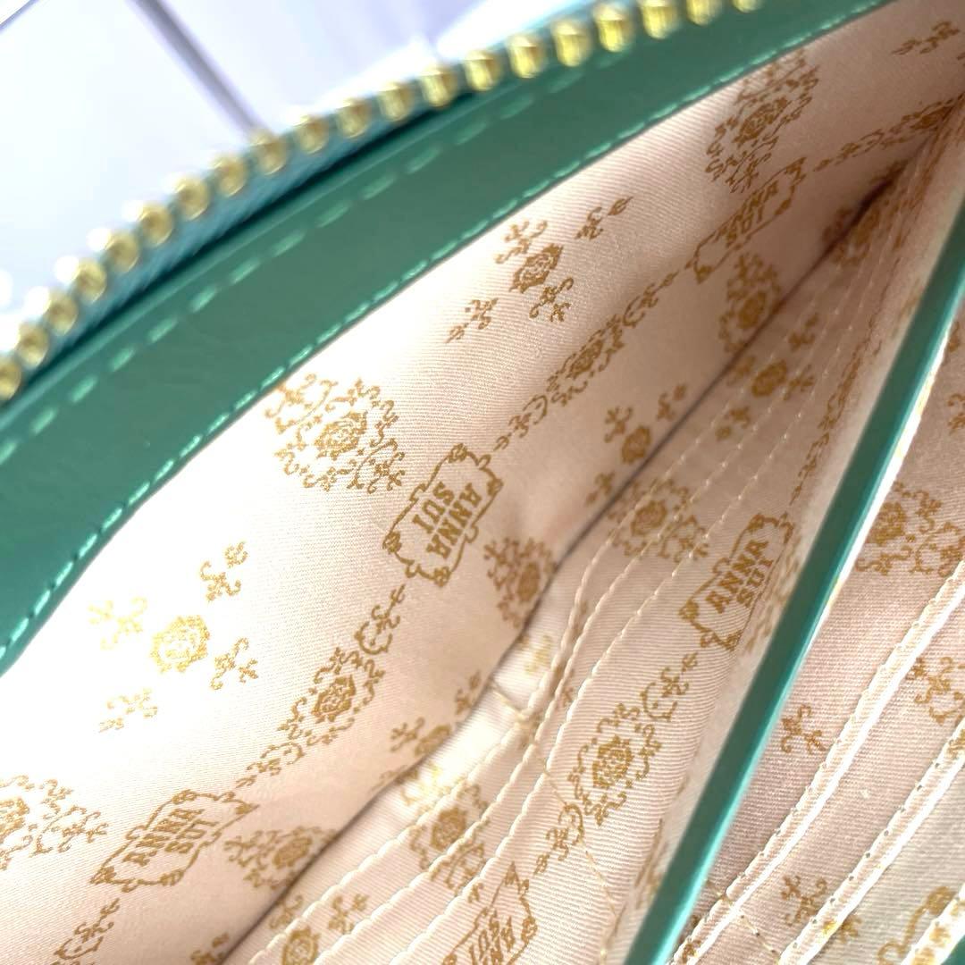 ANNA SUI　長財布　グリーン　ブルー　エナメル 　アナスイ