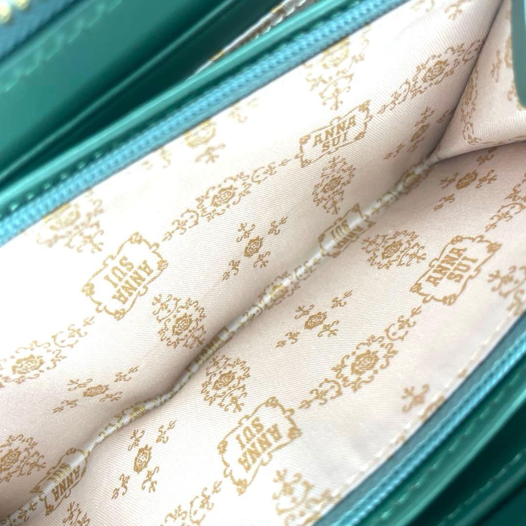 ANNA SUI　長財布　グリーン　ブルー　エナメル 　アナスイ