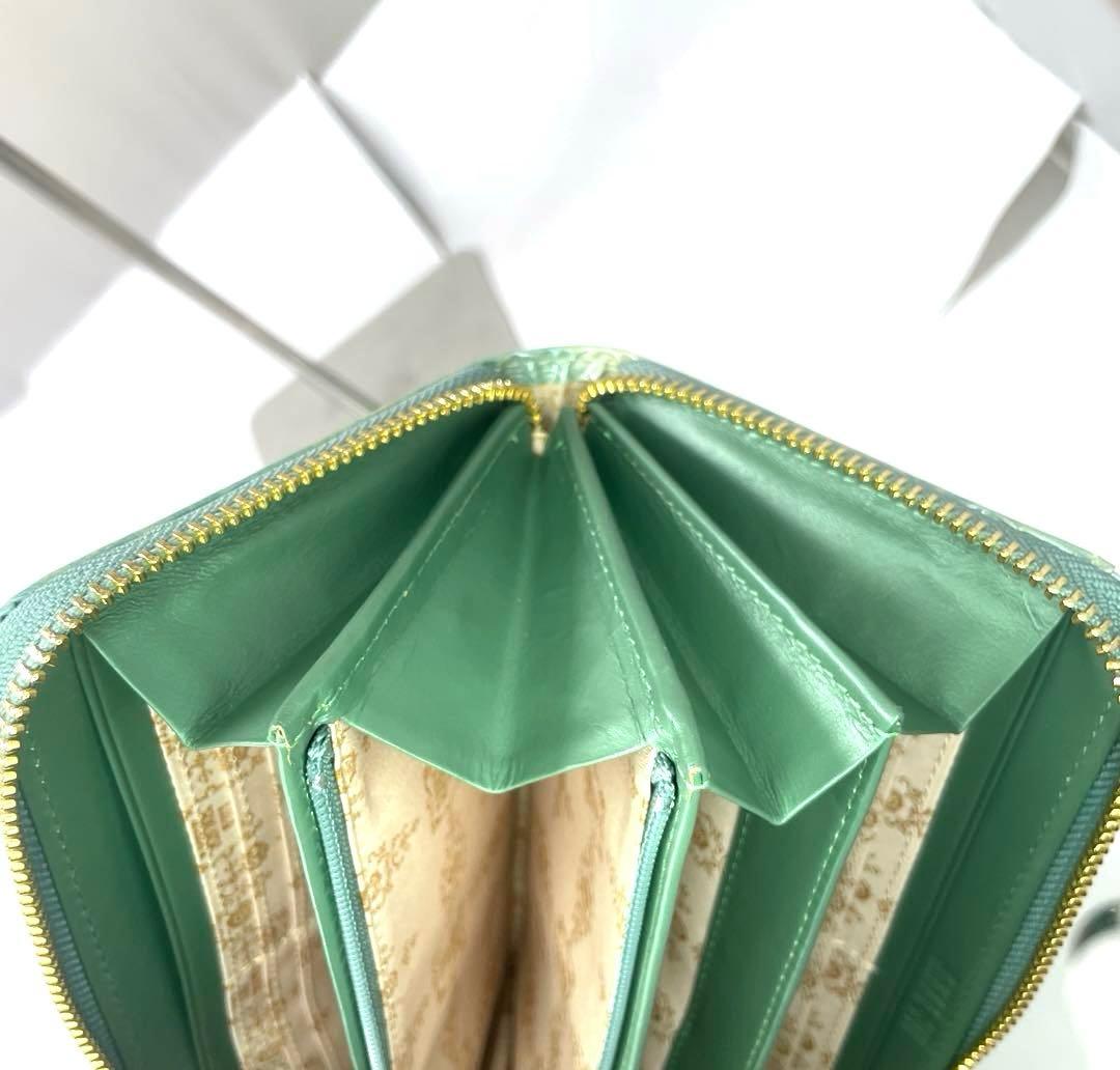 ANNA SUI　長財布　グリーン　ブルー　エナメル 　アナスイ