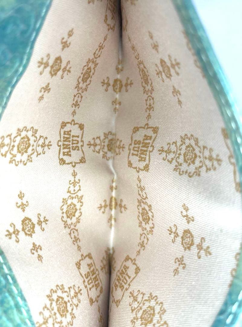 ANNA SUI　長財布　グリーン　ブルー　エナメル 　アナスイ
