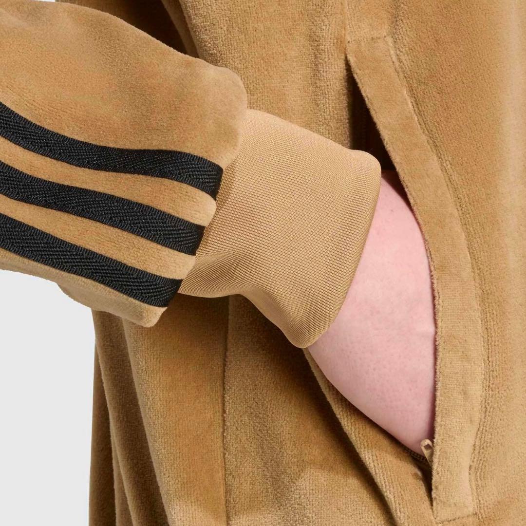 新品3XL⭐️adidasアディカラー ブラウンベロア トラックトップ 風早ゆうた