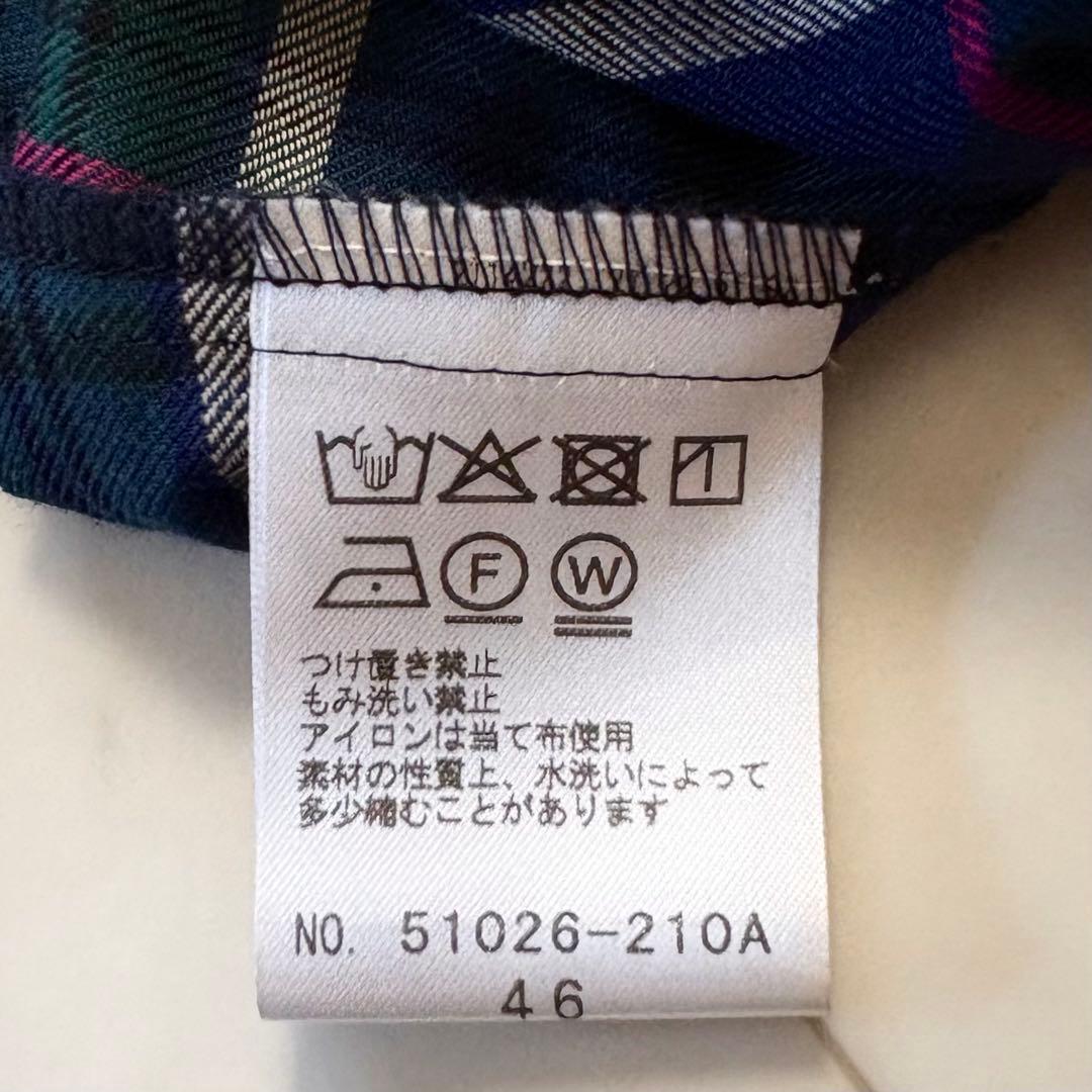 美品 ローズティアラ 大きいサイズ46 洗える チェック ティアードワンピース