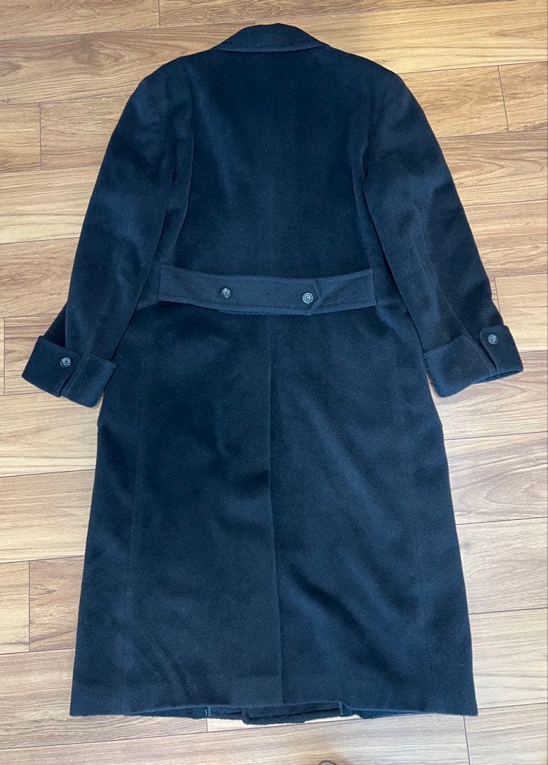 メンズ ウール イタリア生地 ロングコート ブラック