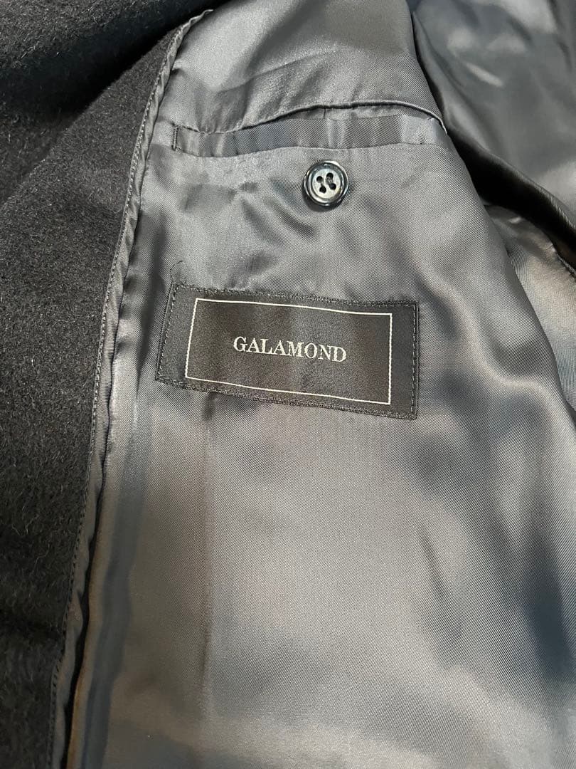 メンズ ウール イタリア生地 ロングコート ブラック