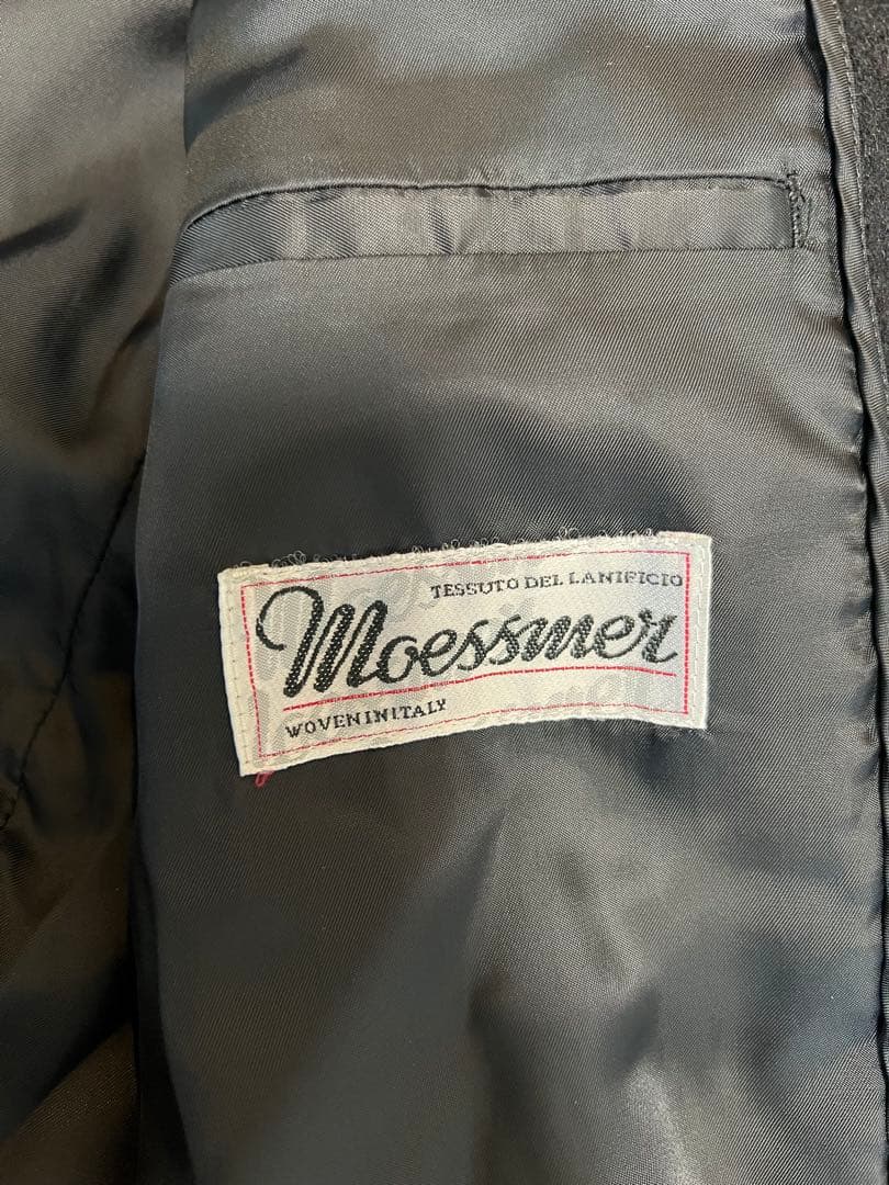 メンズ ウール イタリア生地 ロングコート ブラック