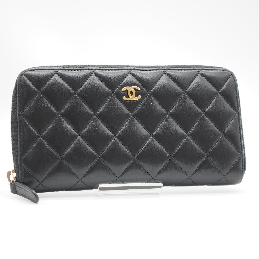 【美品】CHANEL　シャネル　マトラッセ　ラウンドファスナー　長財布