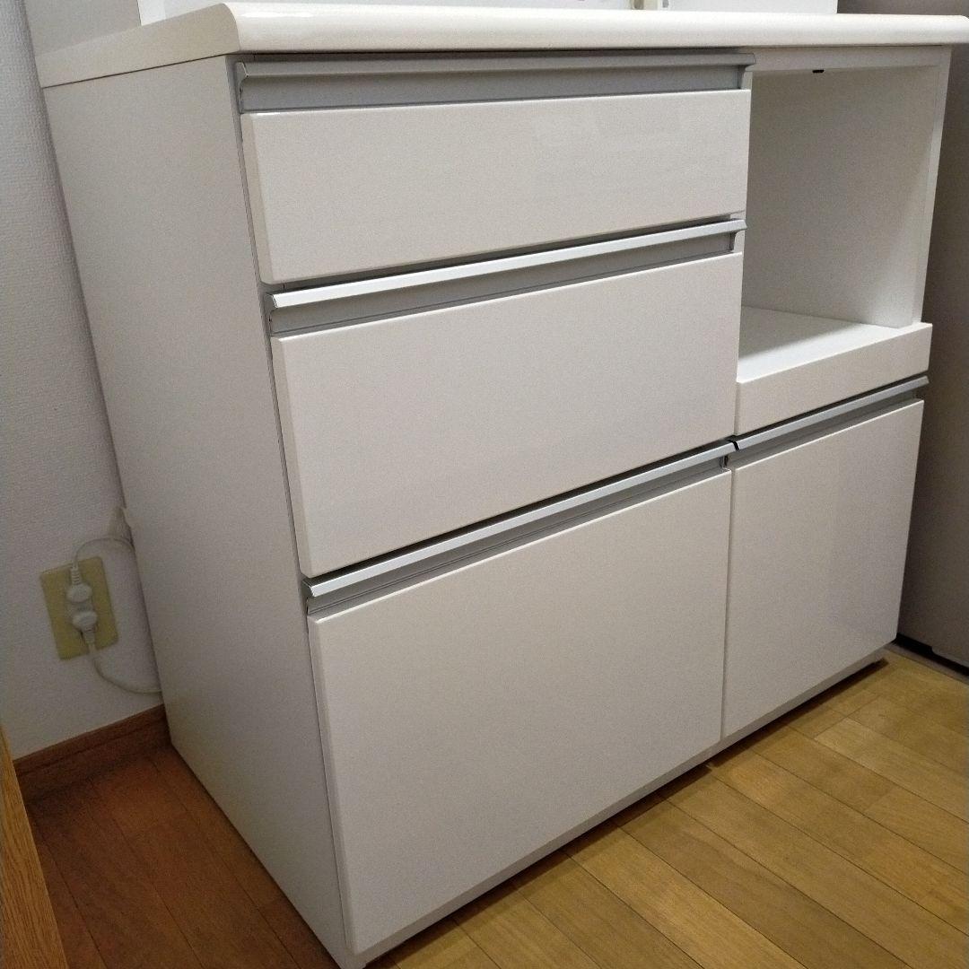 【4/8までの出品！】美品送料込み　ニトリ　キッチンボード　幅90cm　ホワイト