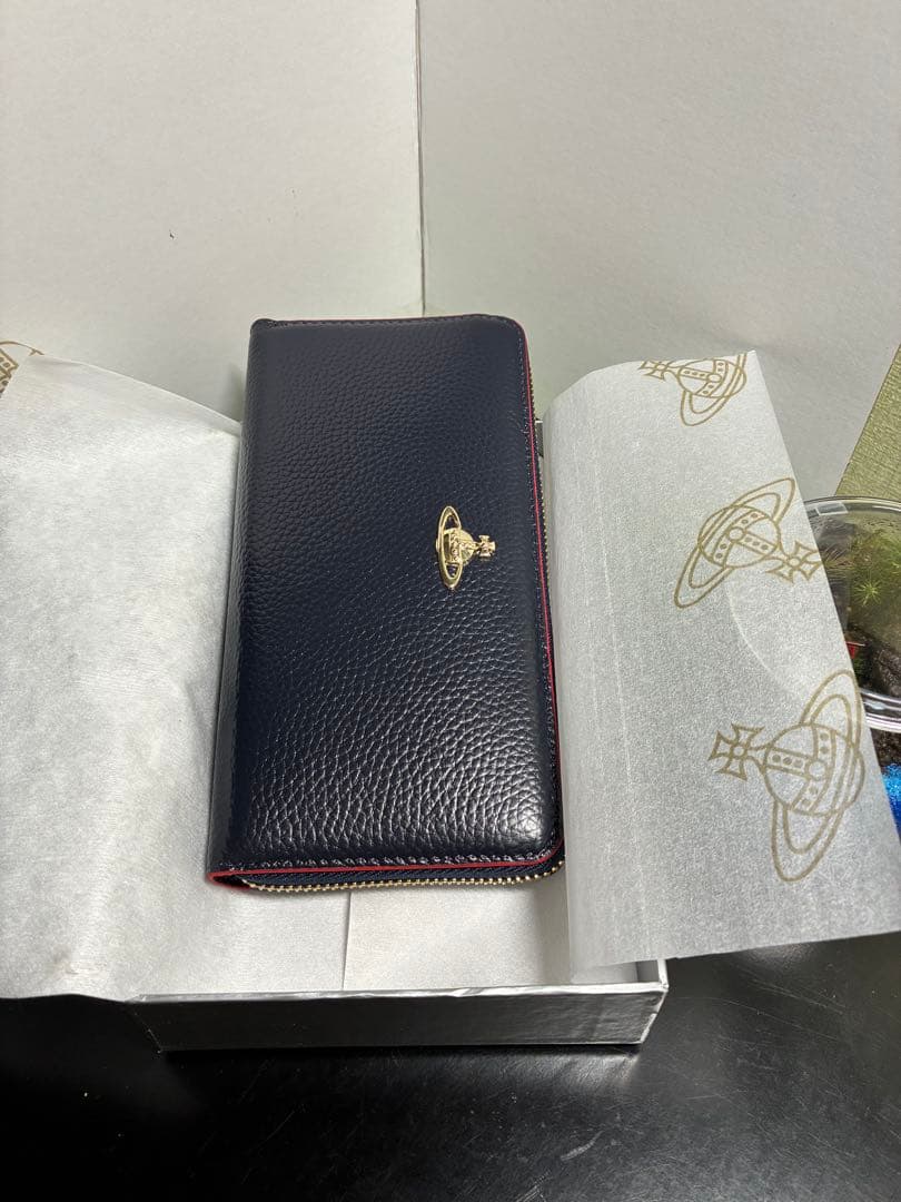 ☆希少【新品】ヴィヴィアンウエストウッド ラウンドファスナー長財布 大容量 青赤