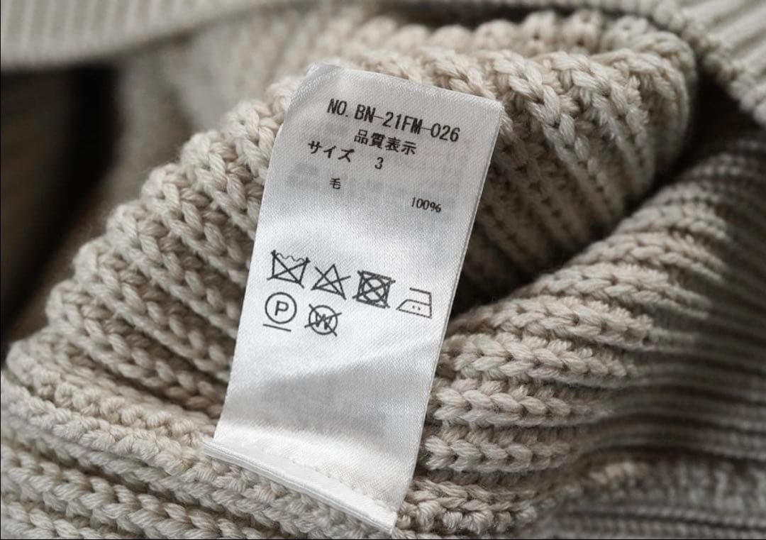 BATONER ウールシグネチャーモックネックセーターニット 3サイズ