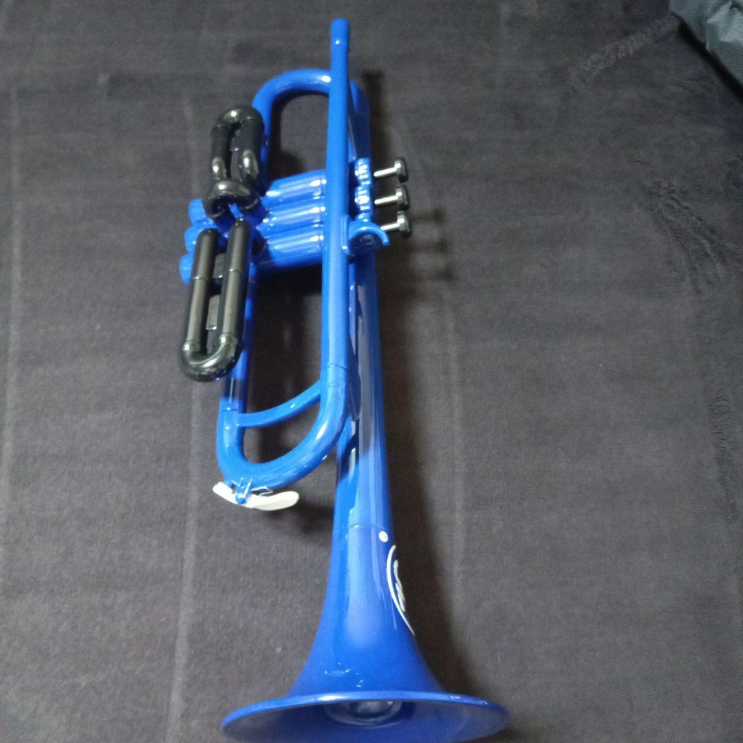 ZO プラスチックトランペット本体 青&黒 ソフトケースマウスピース付