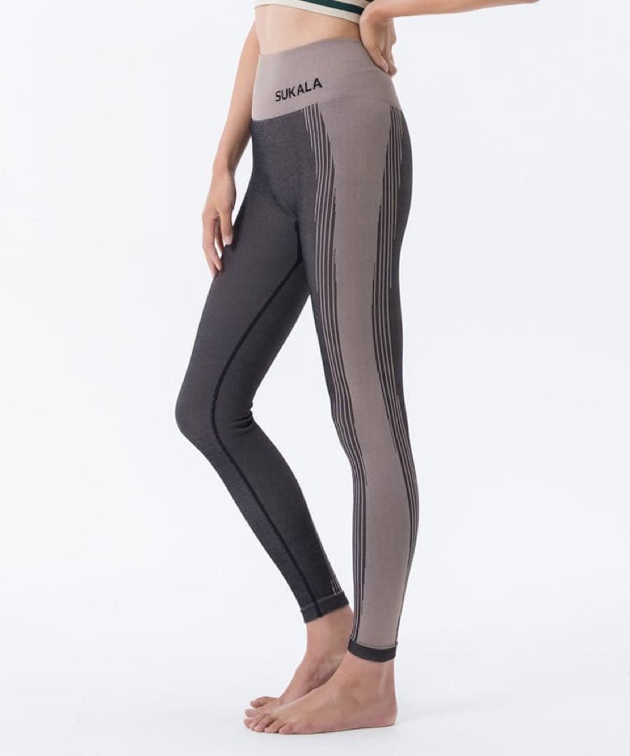 【SUKALA】シャドーストライプメランジレギンス