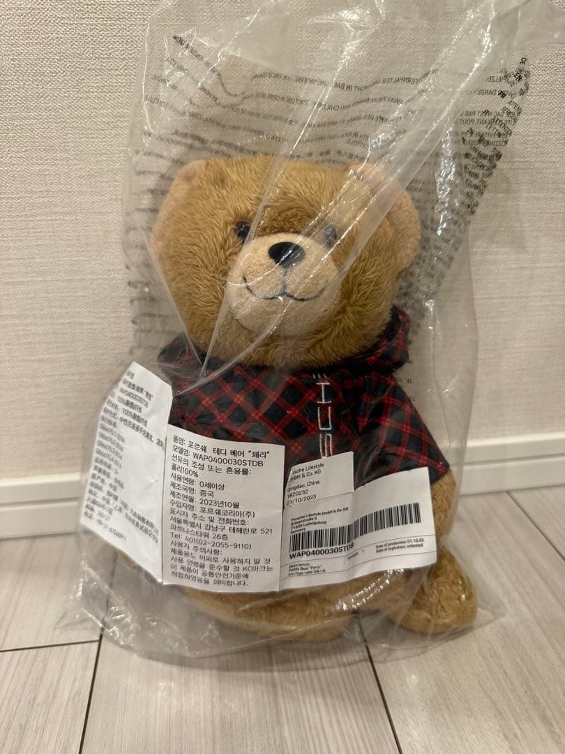 新品　未使用　ポルシェ　PORSCHE　テディベア フェリー タータンチェック