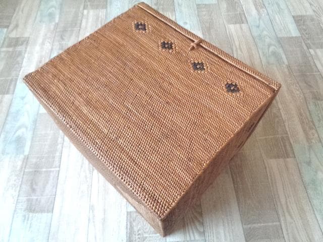 B4長方形ボックス●フタ付●柄入●アタ●バリ島●1002●特大サイズ