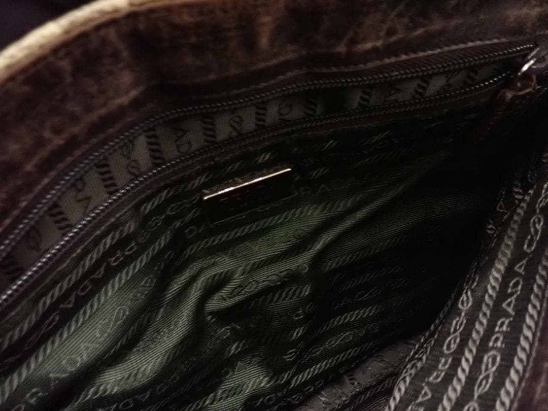 PRADA プラダ ナイロン×パイソン柄 ワンショルダーバッグ G8-B