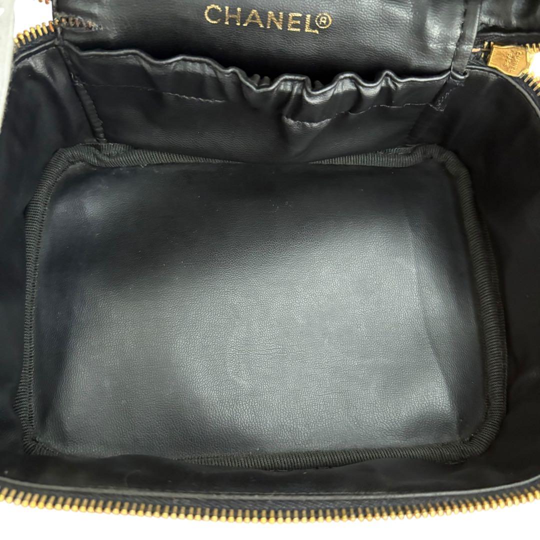 CHANEL バニティ パテント 黒 ココマーク 希少 オールド　化粧ポーチ