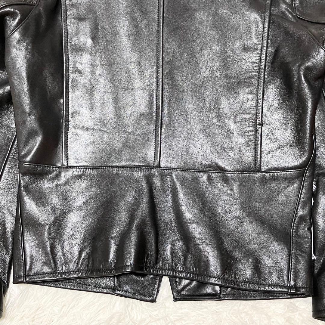 【稀少美品】オゾンコミュニティ OLD レザー シングルライダースジャケット 黒