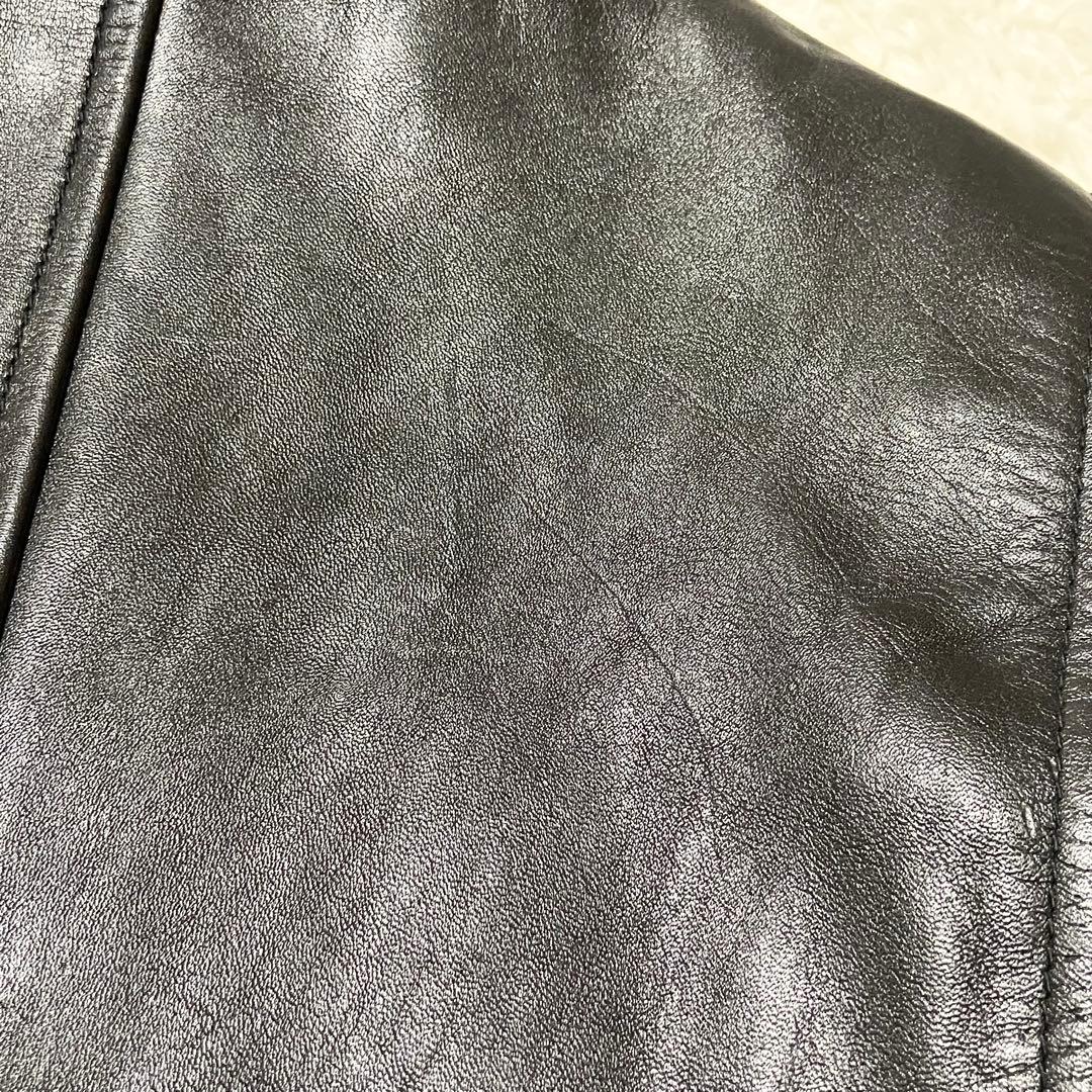 【稀少美品】オゾンコミュニティ OLD レザー シングルライダースジャケット 黒