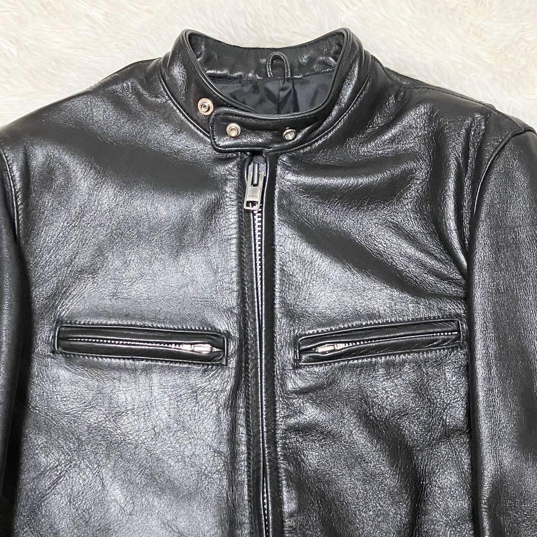 【稀少美品】オゾンコミュニティ OLD レザー シングルライダースジャケット 黒