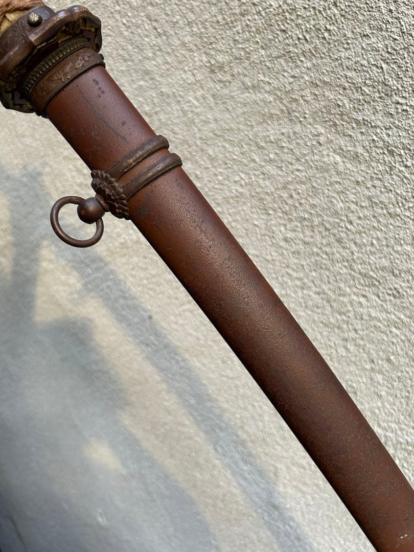 軍刀　鉄鞘　竹光　拵え　日本刀　模造刀　日本軍　　指揮刀 全長100.5cm