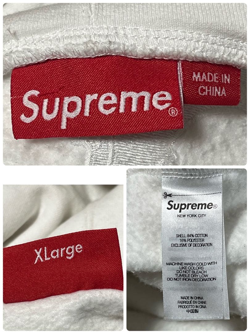 希少XLサイズ】シュプリーム︎刺繍ロゴ入り ジップアップ パーカー