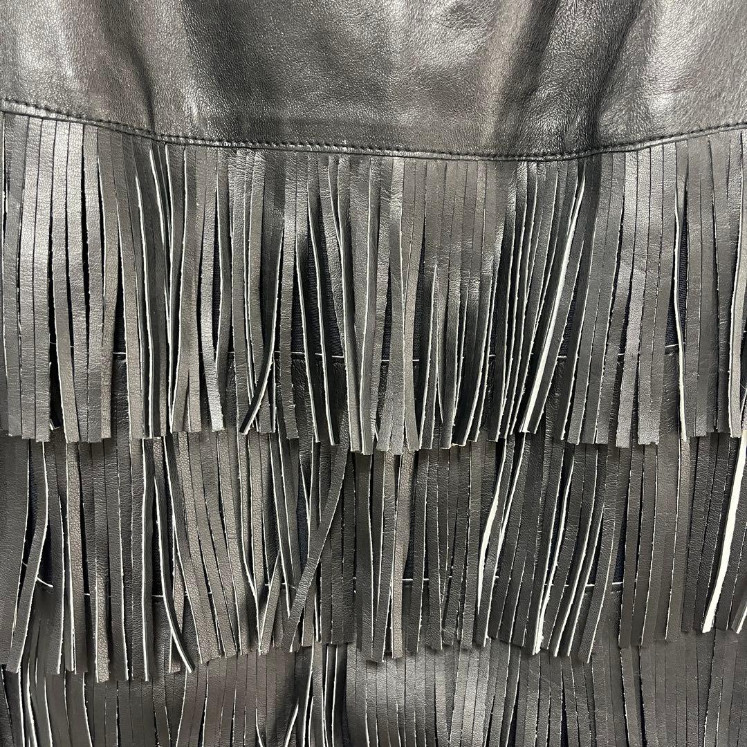 TENAX テナックス　イタリア製　本革　レザー　フリンジ　ワンピース　ベスト