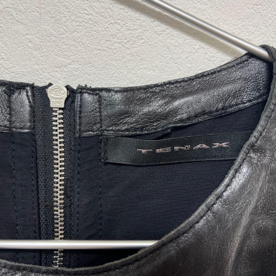 TENAX テナックス　イタリア製　本革　レザー　フリンジ　ワンピース　ベスト