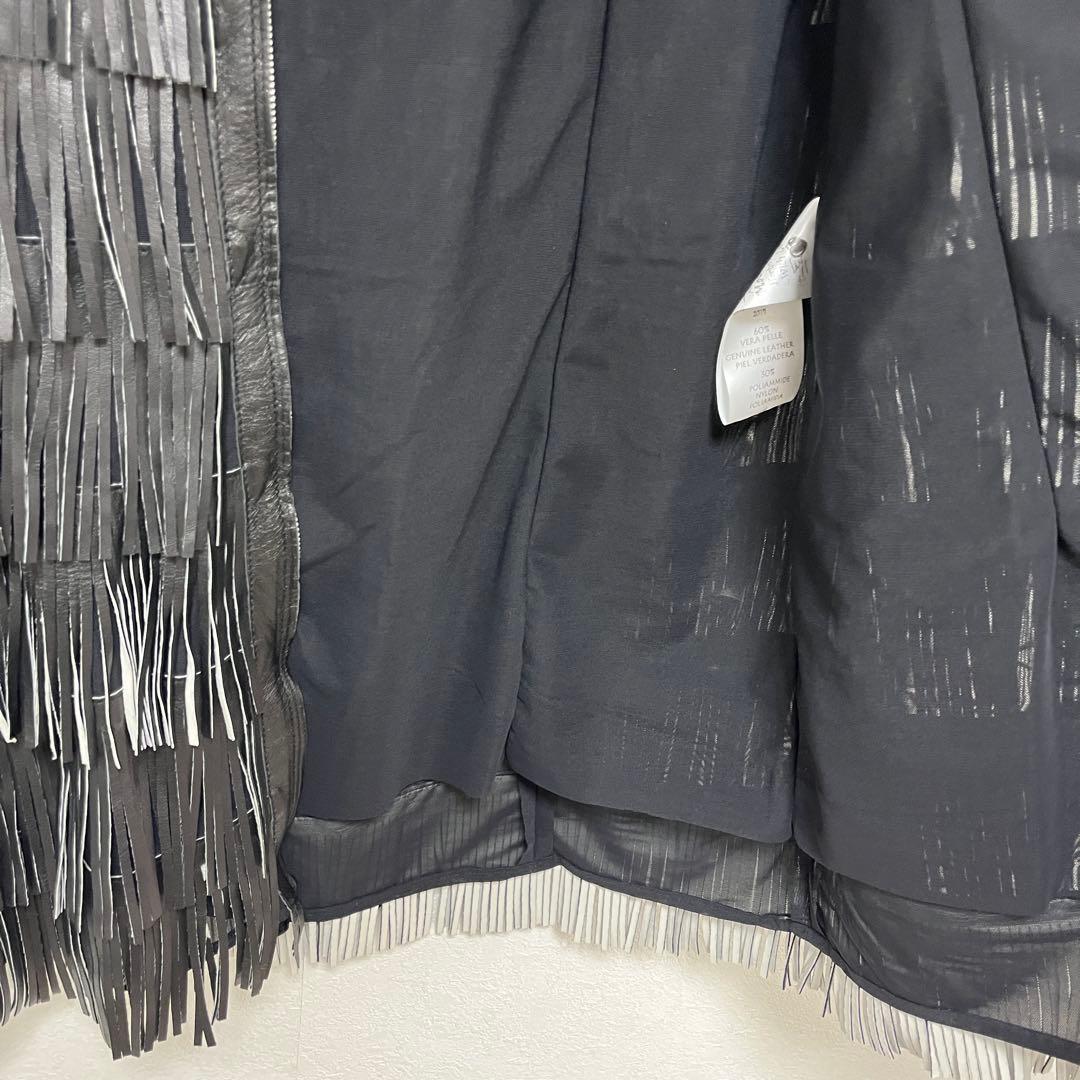 TENAX テナックス　イタリア製　本革　レザー　フリンジ　ワンピース　ベスト