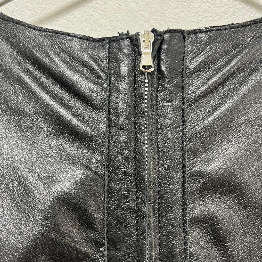 TENAX テナックス　イタリア製　本革　レザー　フリンジ　ワンピース　ベスト