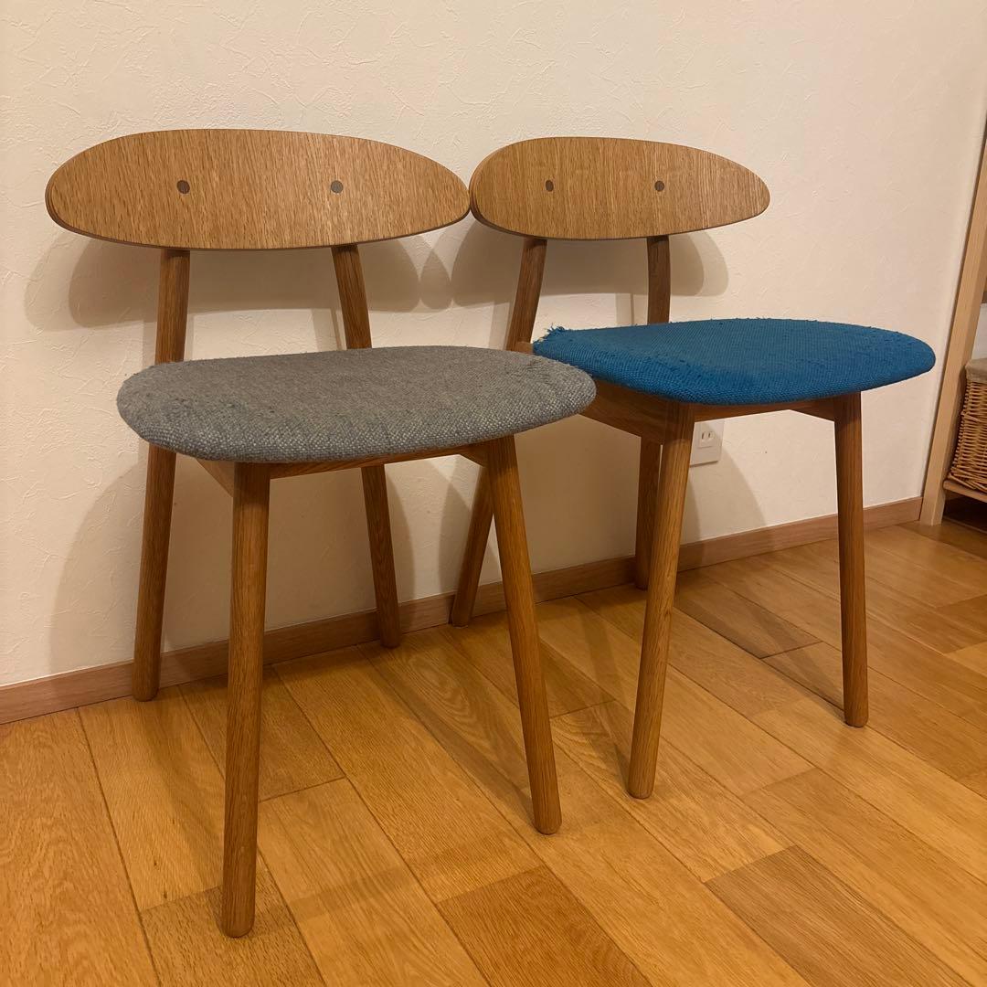 飛騨産業 cobrina コブリナチェア　ホワイトオーク無垢材 ①ブルー座面