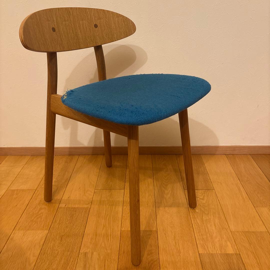 飛騨産業 cobrina コブリナチェア　ホワイトオーク無垢材 ①ブルー座面