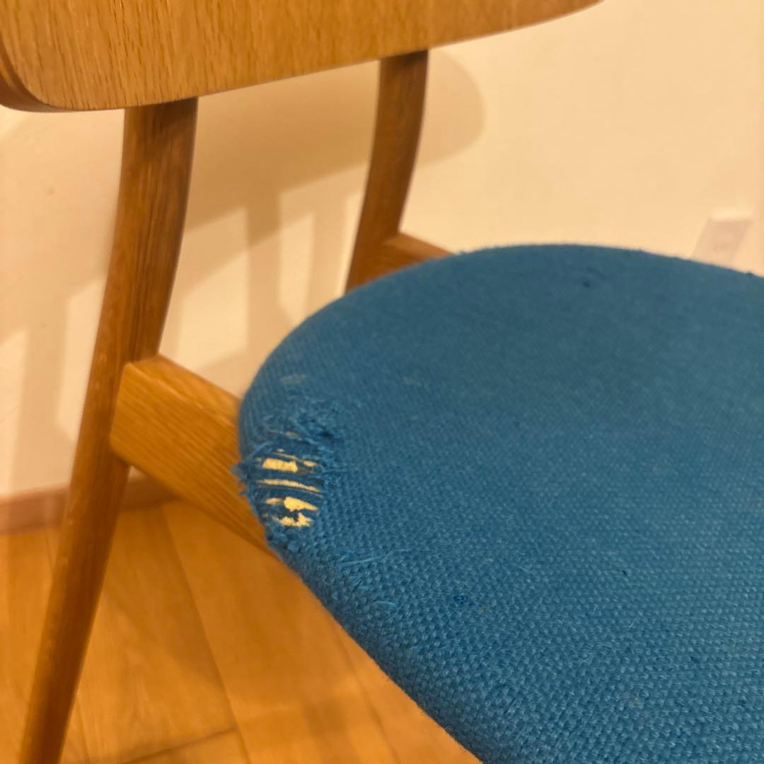 飛騨産業 cobrina コブリナチェア　ホワイトオーク無垢材 ①ブルー座面