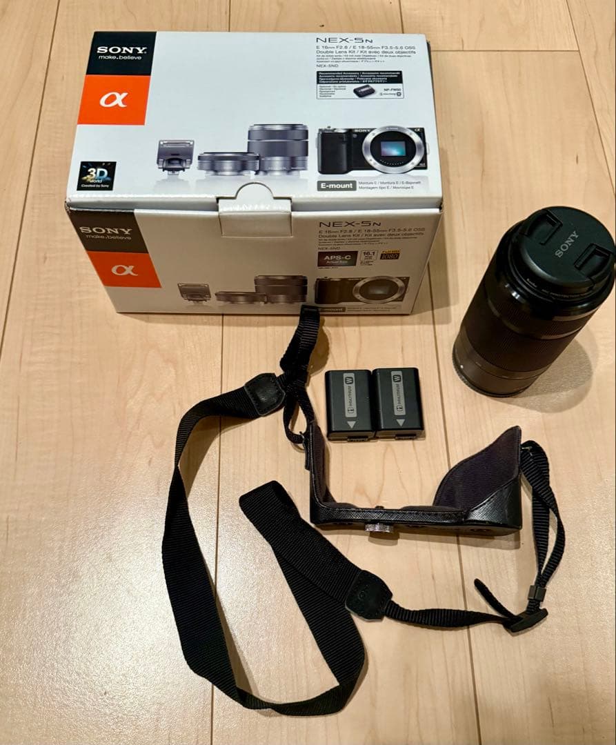 美品　NEX-5N Sony ミラーレス一眼　カメラ　望遠レンズ・バッテリー付
