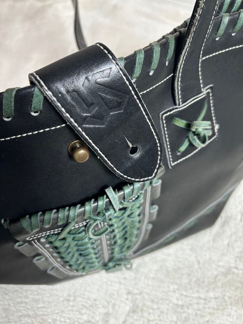 久保田スラッガー✖️ヤクルトスワローズ　グラブトート　大　レザー　ブラック