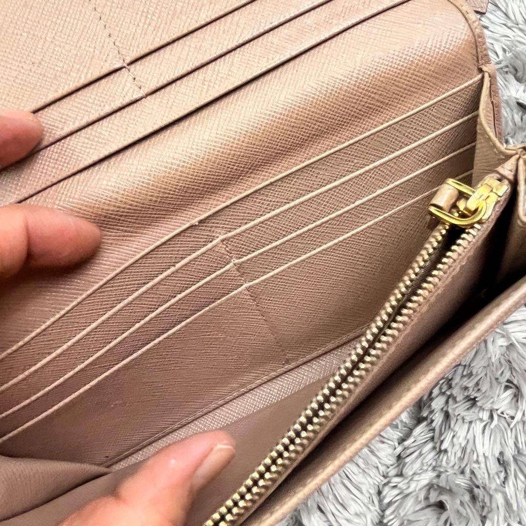 PRADA✨サフィアーノ　メタルバー　2点　長財布　ピンクベージュ　レディース