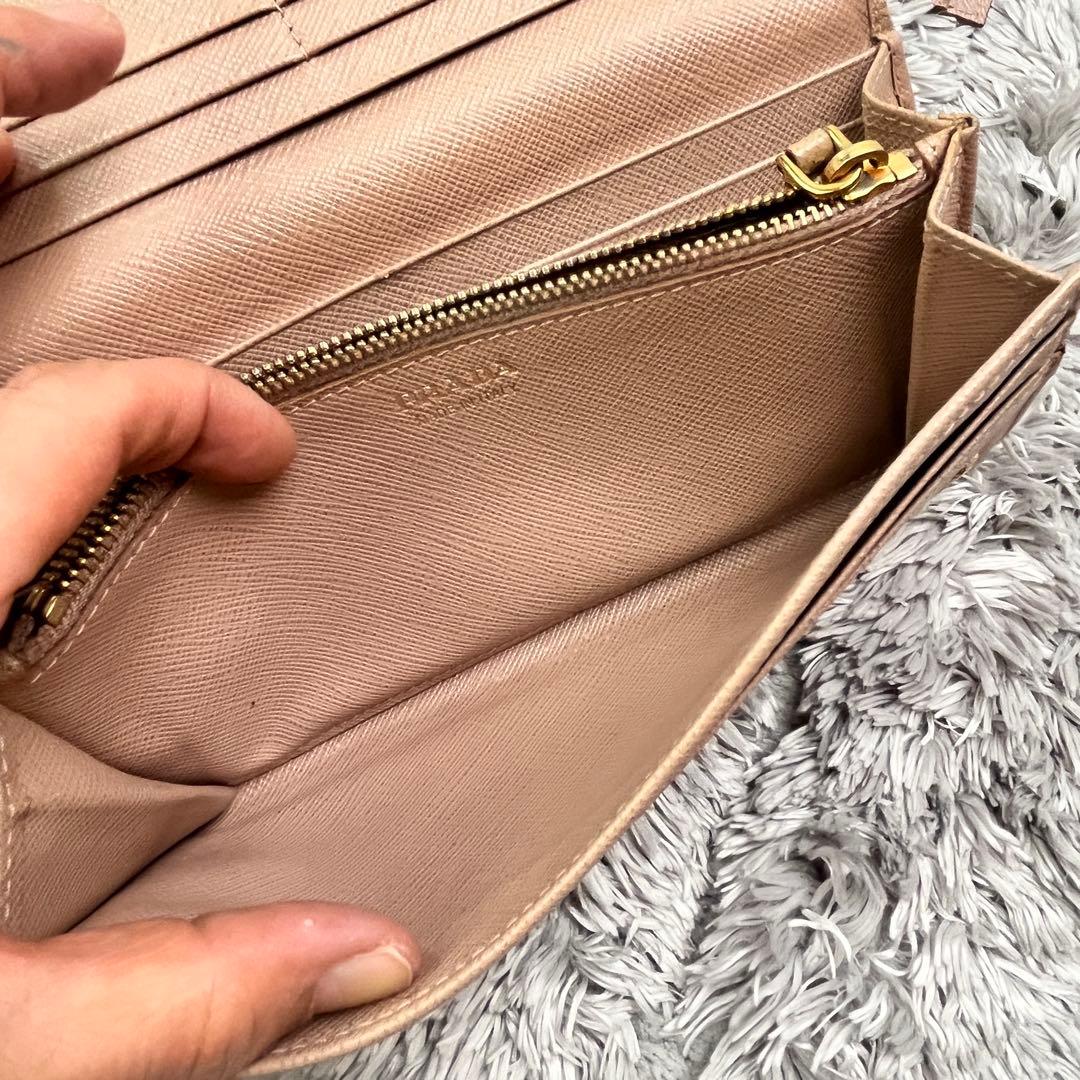 PRADA✨サフィアーノ　メタルバー　2点　長財布　ピンクベージュ　レディース