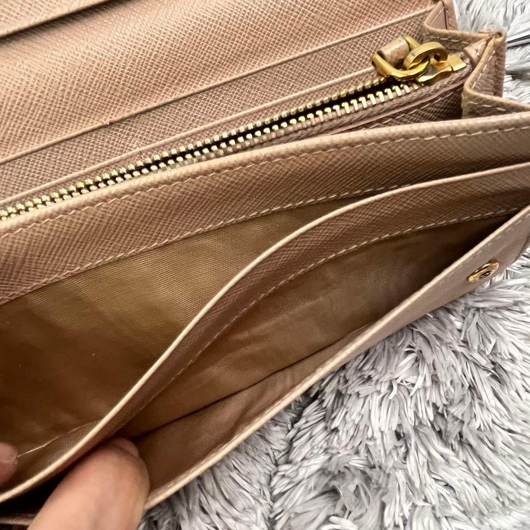 PRADA✨サフィアーノ　メタルバー　2点　長財布　ピンクベージュ　レディース