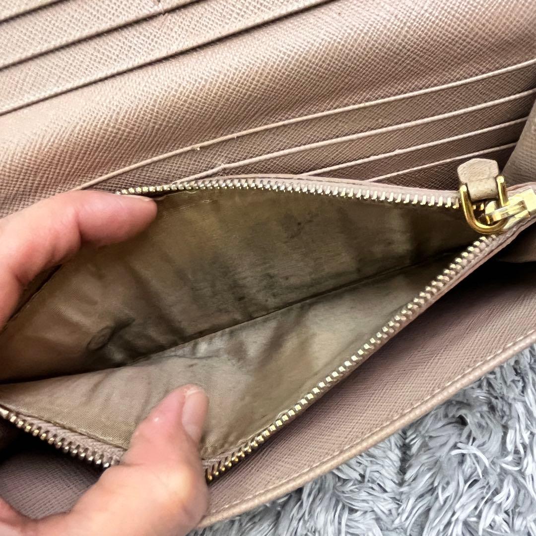 PRADA✨サフィアーノ　メタルバー　2点　長財布　ピンクベージュ　レディース