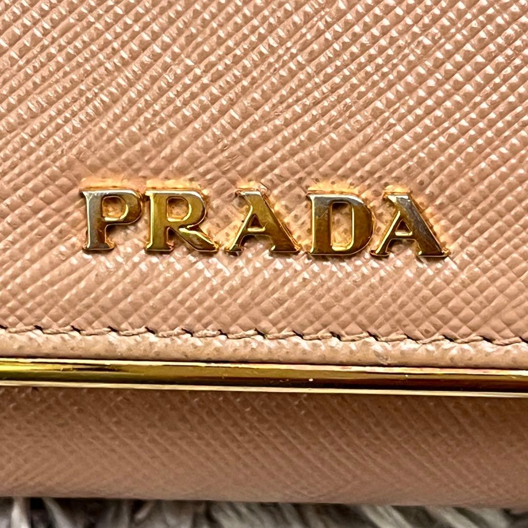 PRADA✨サフィアーノ　メタルバー　2点　長財布　ピンクベージュ　レディース